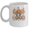 Autumn Pumpkin Christian Thanksgiving Faith God Is So Good Mug | siriusteestore