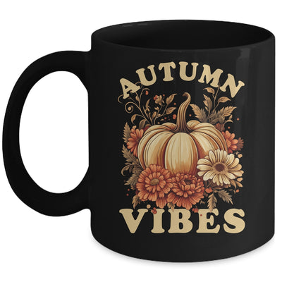 Autumn Vibes For Women Pumpkin Fall Graphic Thanksgiving Mug | siriusteestore
