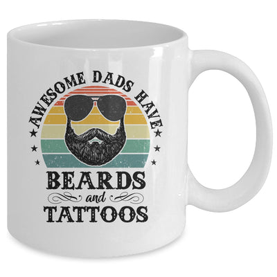 Awesome Dads Have Tattoos And Beards Funny Bearded Dad Mug | siriusteestore