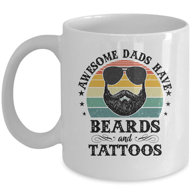 Awesome Dads Have Tattoos And Beards Funny Bearded Dad Mug | siriusteestore