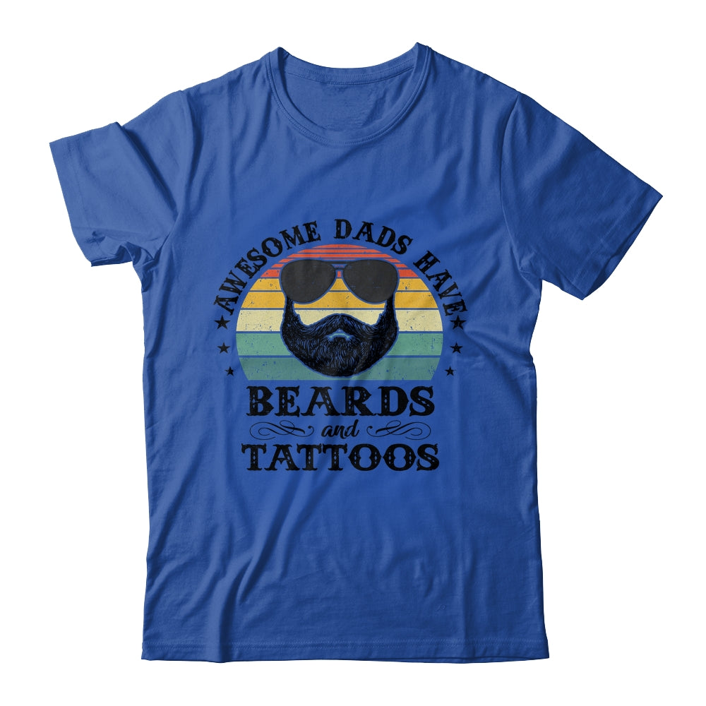 Awesome Dads Have Tattoos And Beards Funny Bearded Dad Shirt & Hoodie | siriusteestore