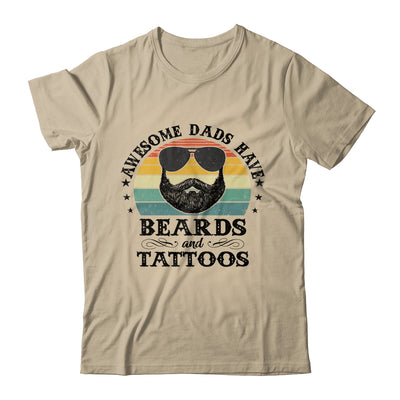 Awesome Dads Have Tattoos And Beards Funny Bearded Dad Shirt & Hoodie | siriusteestore