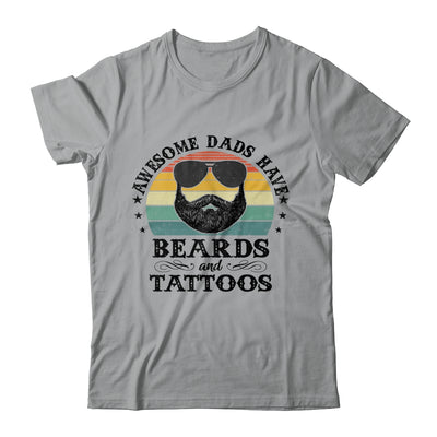 Awesome Dads Have Tattoos And Beards Funny Bearded Dad Shirt & Hoodie | siriusteestore