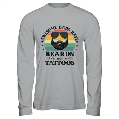 Awesome Dads Have Tattoos And Beards Funny Bearded Dad Shirt & Hoodie | siriusteestore