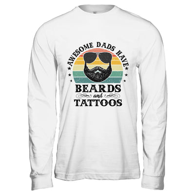 Awesome Dads Have Tattoos And Beards Funny Bearded Dad Shirt & Hoodie | siriusteestore