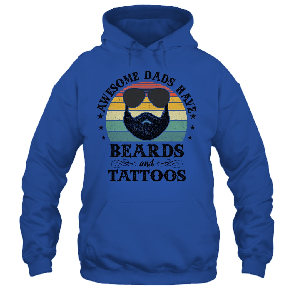 Awesome Dads Have Tattoos And Beards Funny Bearded Dad Shirt & Hoodie | siriusteestore