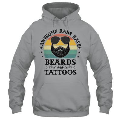Awesome Dads Have Tattoos And Beards Funny Bearded Dad Shirt & Hoodie | siriusteestore