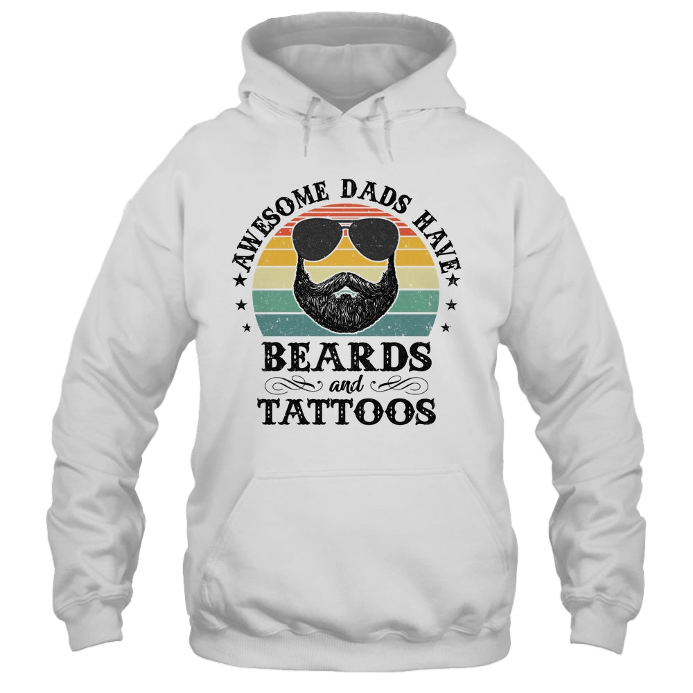 Awesome Dads Have Tattoos And Beards Funny Bearded Dad Shirt & Hoodie | siriusteestore