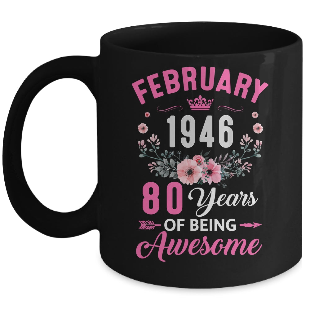 Awesome Since 1946 80 Years Old February 80th Birthday Women Mug | siriusteestore
