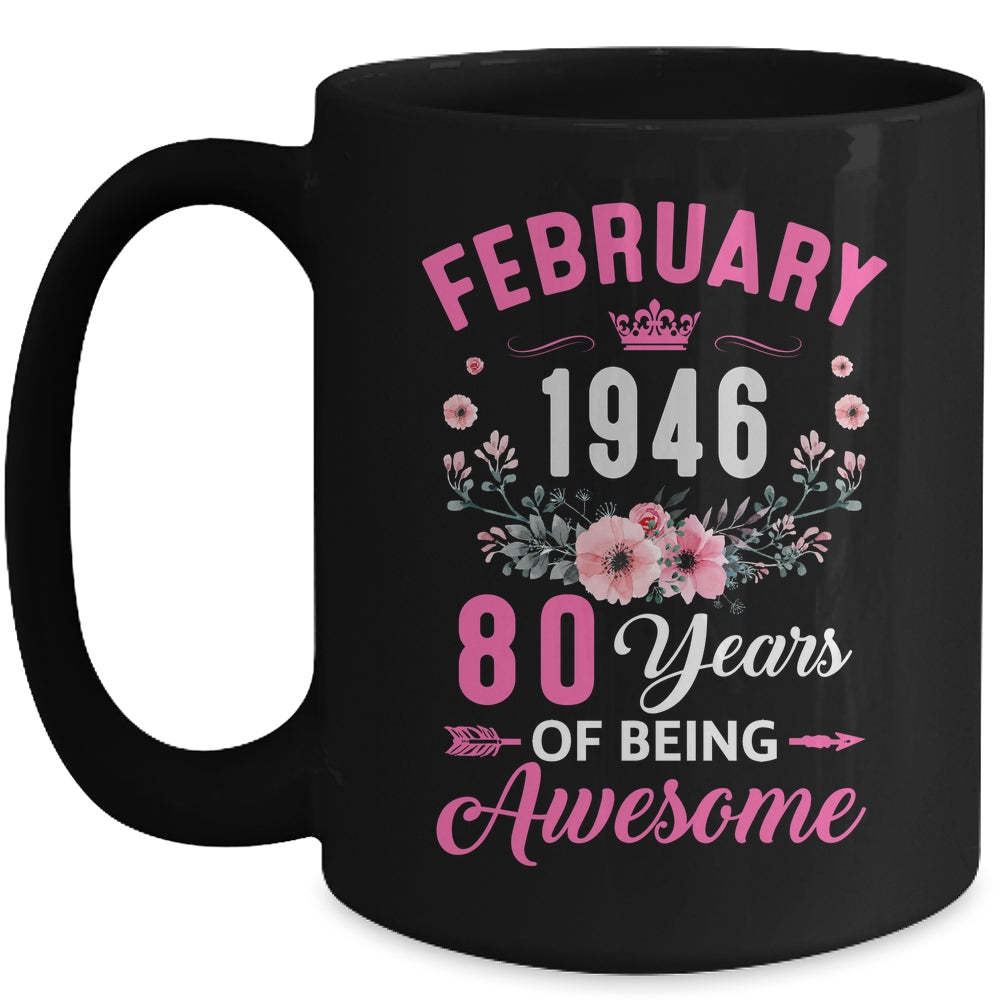 Awesome Since 1946 80 Years Old February 80th Birthday Women Mug | siriusteestore
