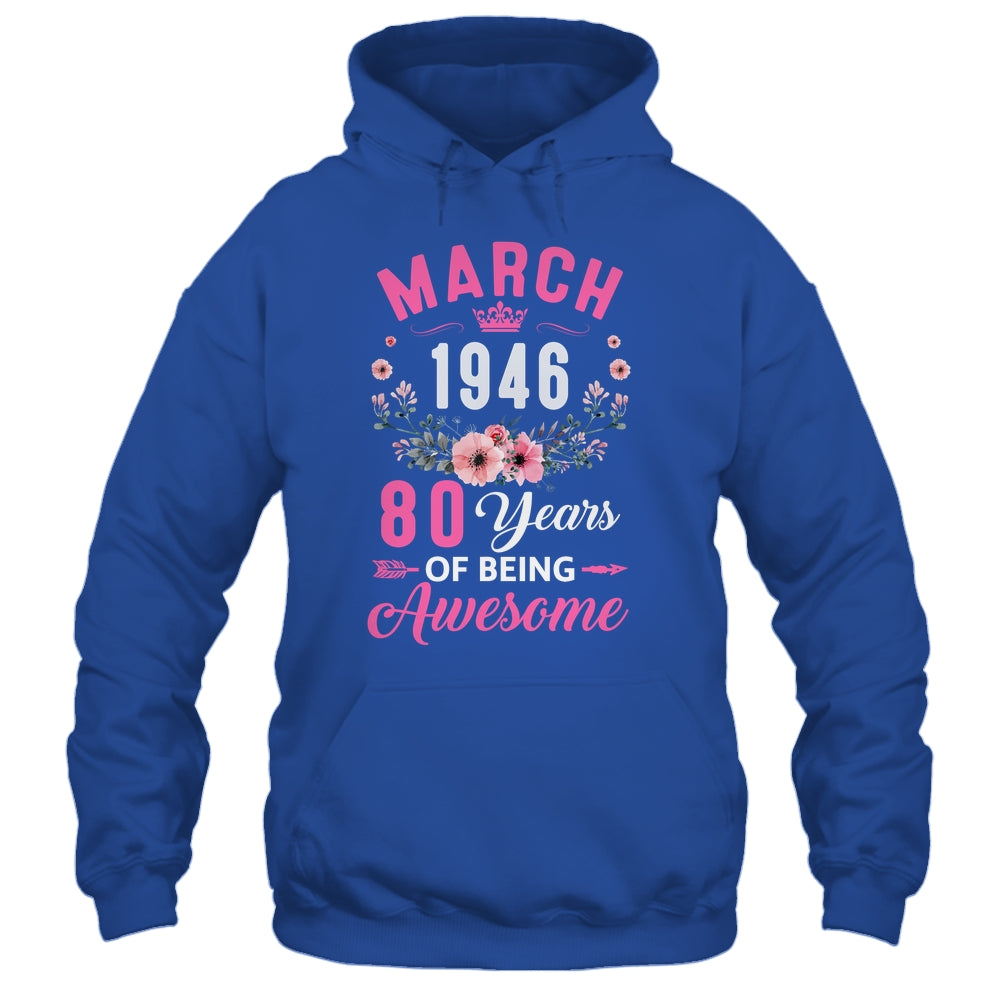 Awesome Since 1946 80 Years Old March 80th Birthday Women Shirt & Tank Top | siriusteestore