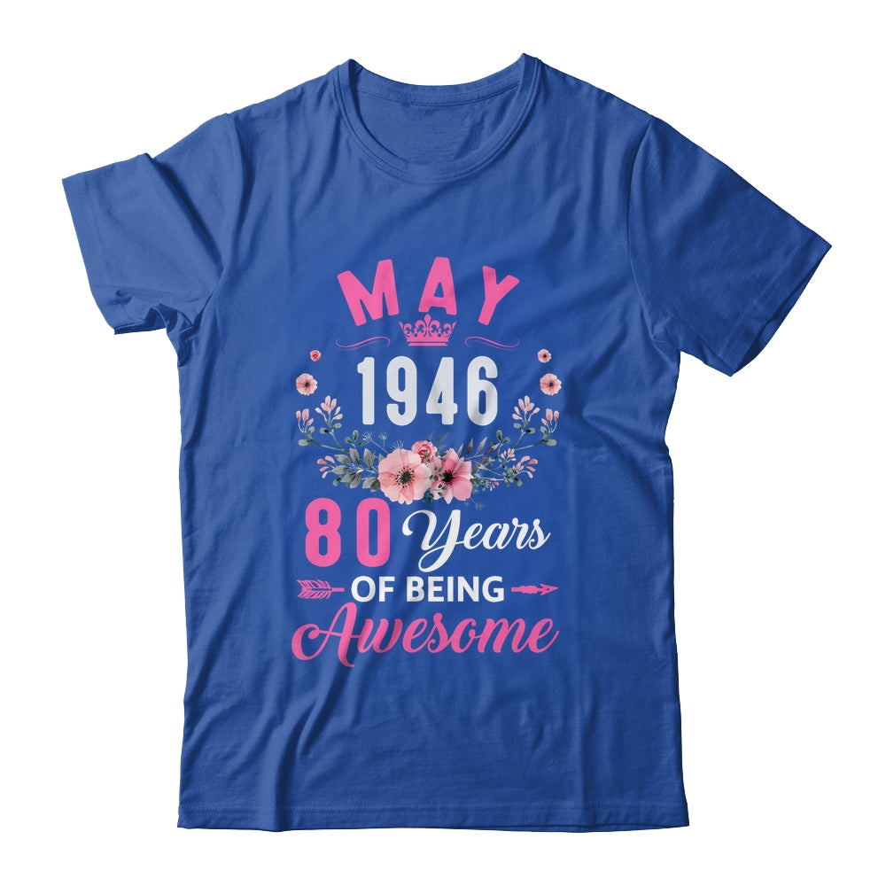 Awesome Since 1946 80 Years Old May 80th Birthday Women Shirt & Tank Top | siriusteestore