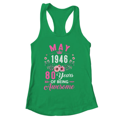 Awesome Since 1946 80 Years Old May 80th Birthday Women Shirt & Tank Top | siriusteestore