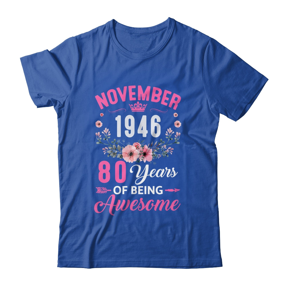Awesome Since 1946 80 Years Old November 80th Birthday Women Shirt & Tank Top | siriusteestore