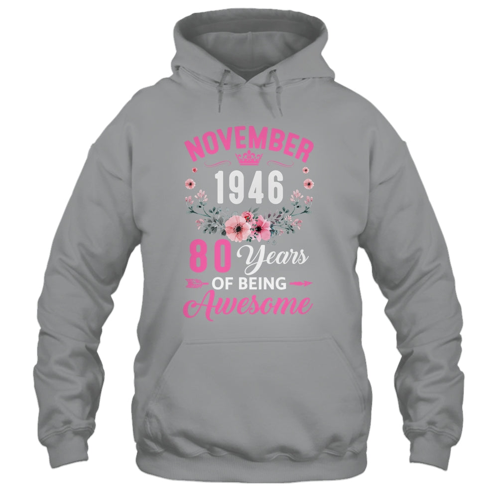 Awesome Since 1946 80 Years Old November 80th Birthday Women Shirt & Tank Top | siriusteestore