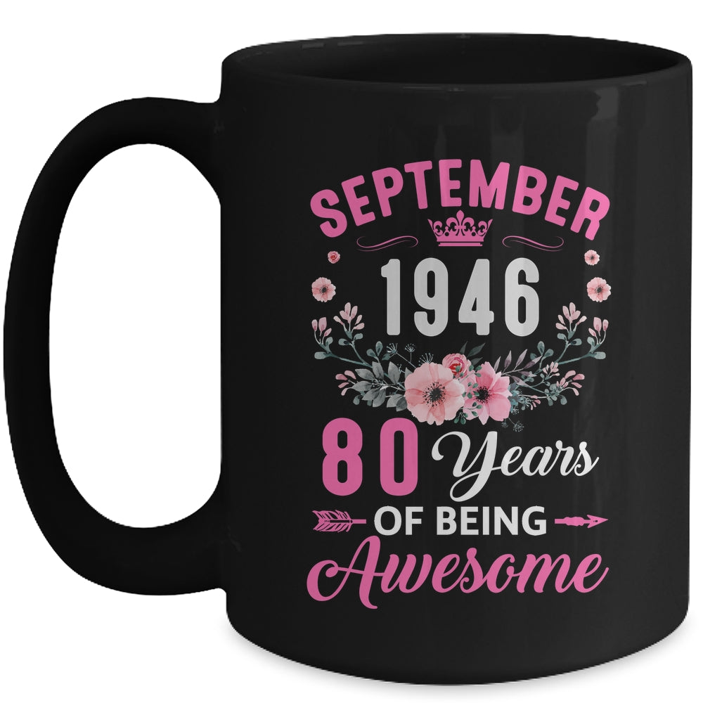Awesome Since 1946 80 Years Old September 80th Birthday Women Mug | siriusteestore