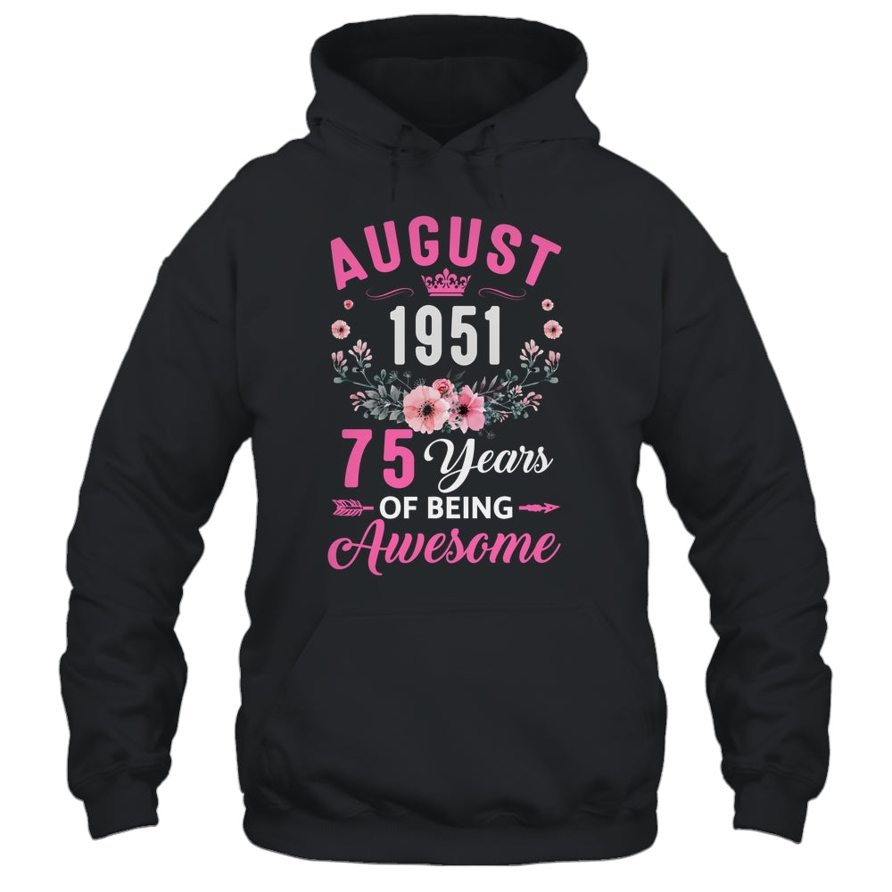 Awesome Since 1951 75 Years Old August 75th Birthday Women Shirt & Tank Top | siriusteestore