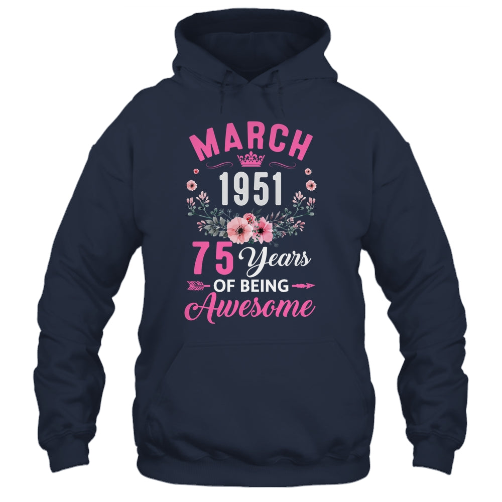 Awesome Since 1951 75 Years Old March 75th Birthday Women Shirt & Tank Top | siriusteestore