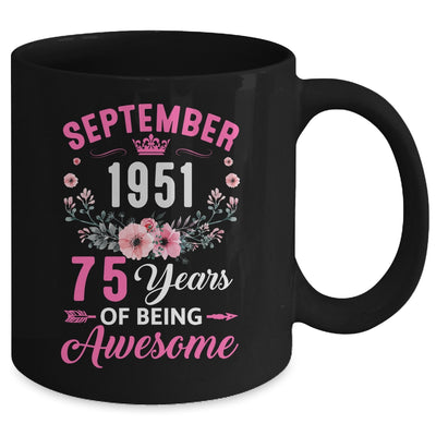 Awesome Since 1951 75 Years Old September 75th Birthday Women Mug | siriusteestore