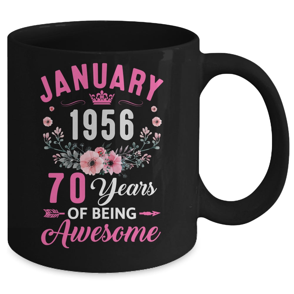 Awesome Since 1956 70 Years Old January 70th Birthday Women Mug | siriusteestore