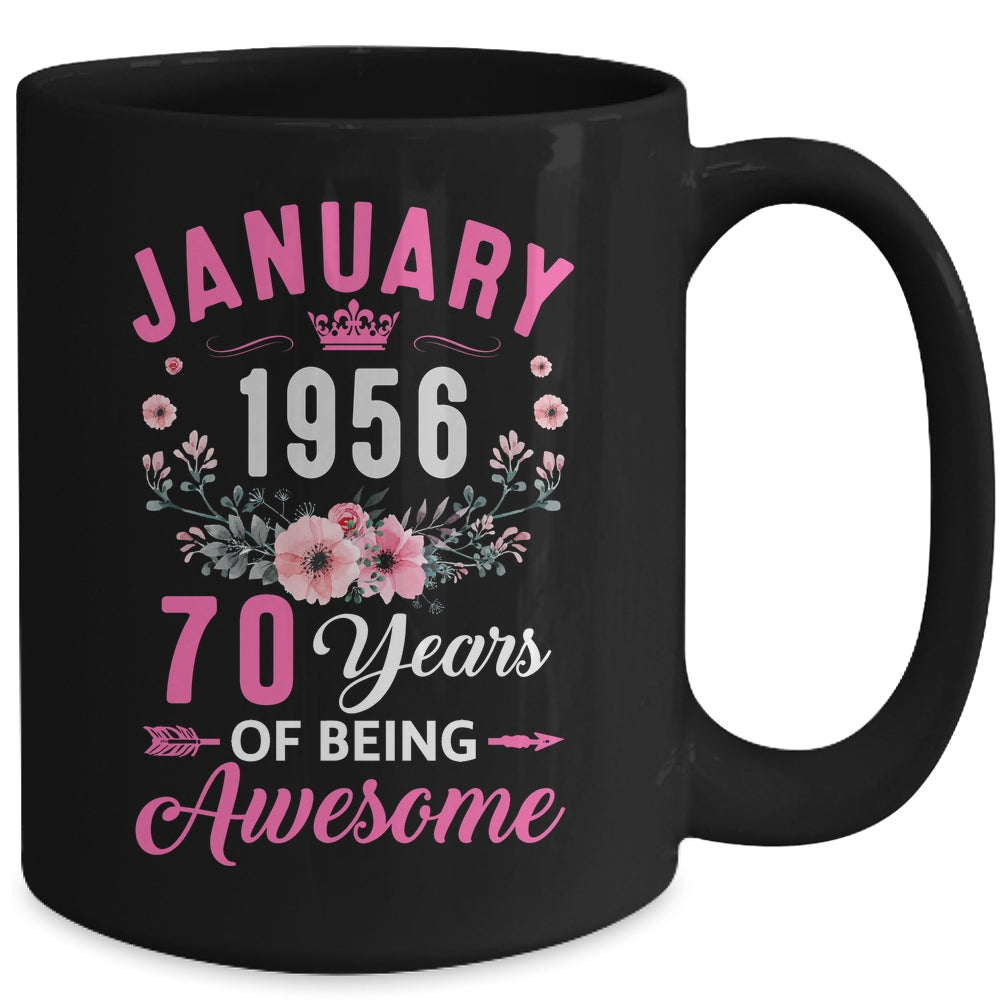 Awesome Since 1956 70 Years Old January 70th Birthday Women Mug | siriusteestore