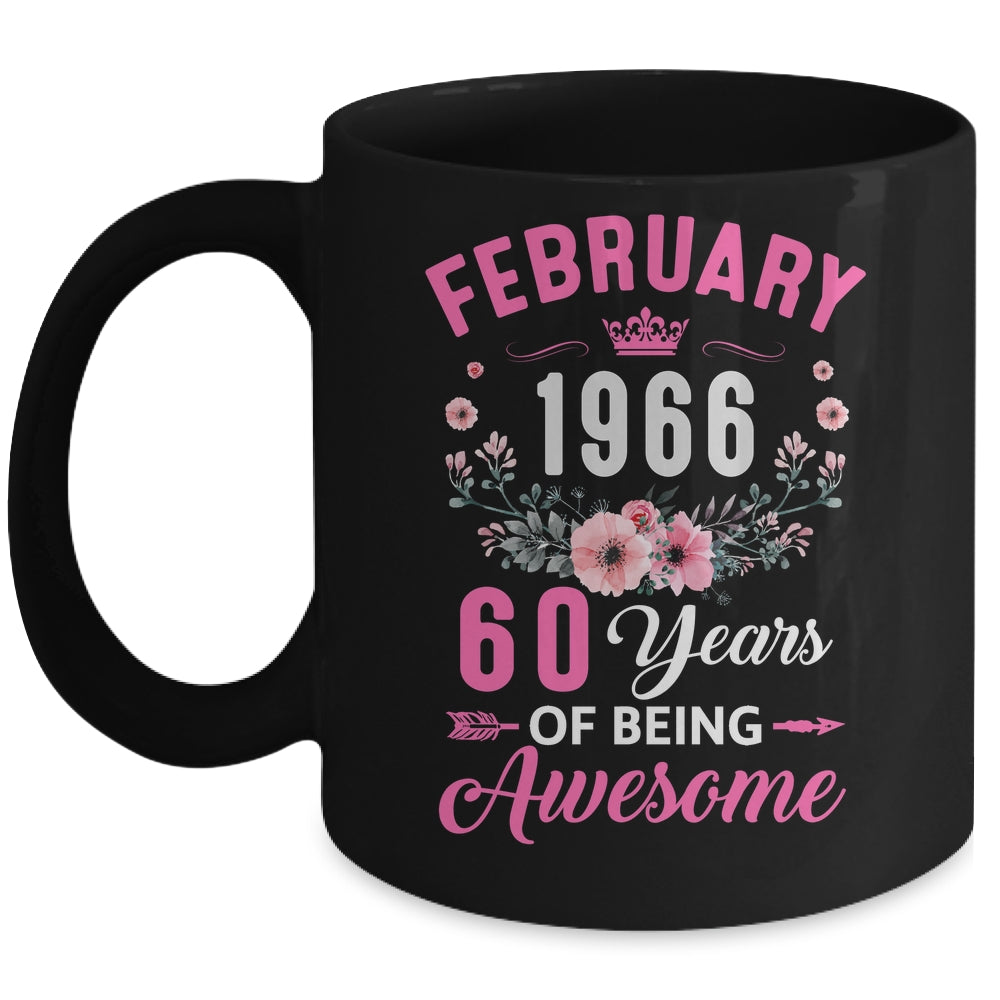 Awesome Since 1966 60 Years Old February 60th Birthday Women Mug | siriusteestore