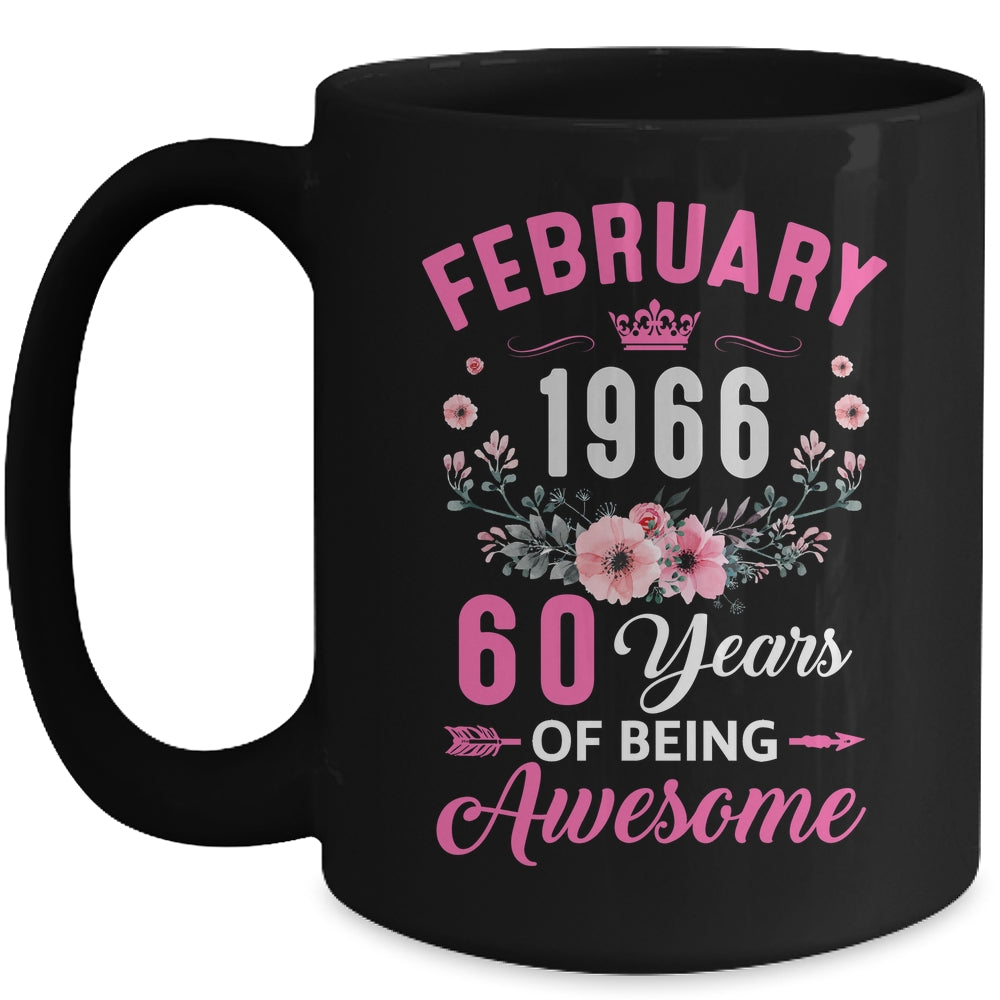 Awesome Since 1966 60 Years Old February 60th Birthday Women Mug | siriusteestore