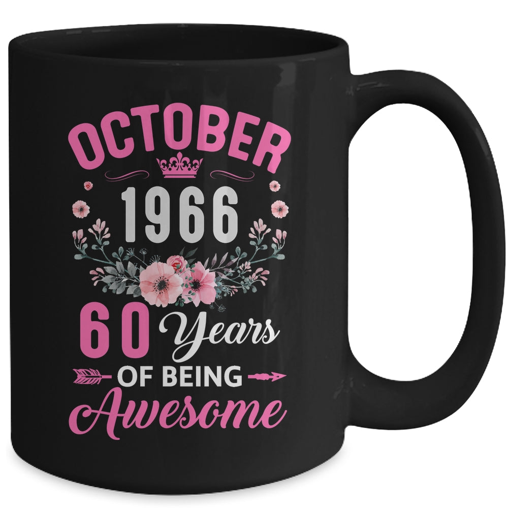 Awesome Since 1966 60 Years Old October 60th Birthday Women Mug | siriusteestore