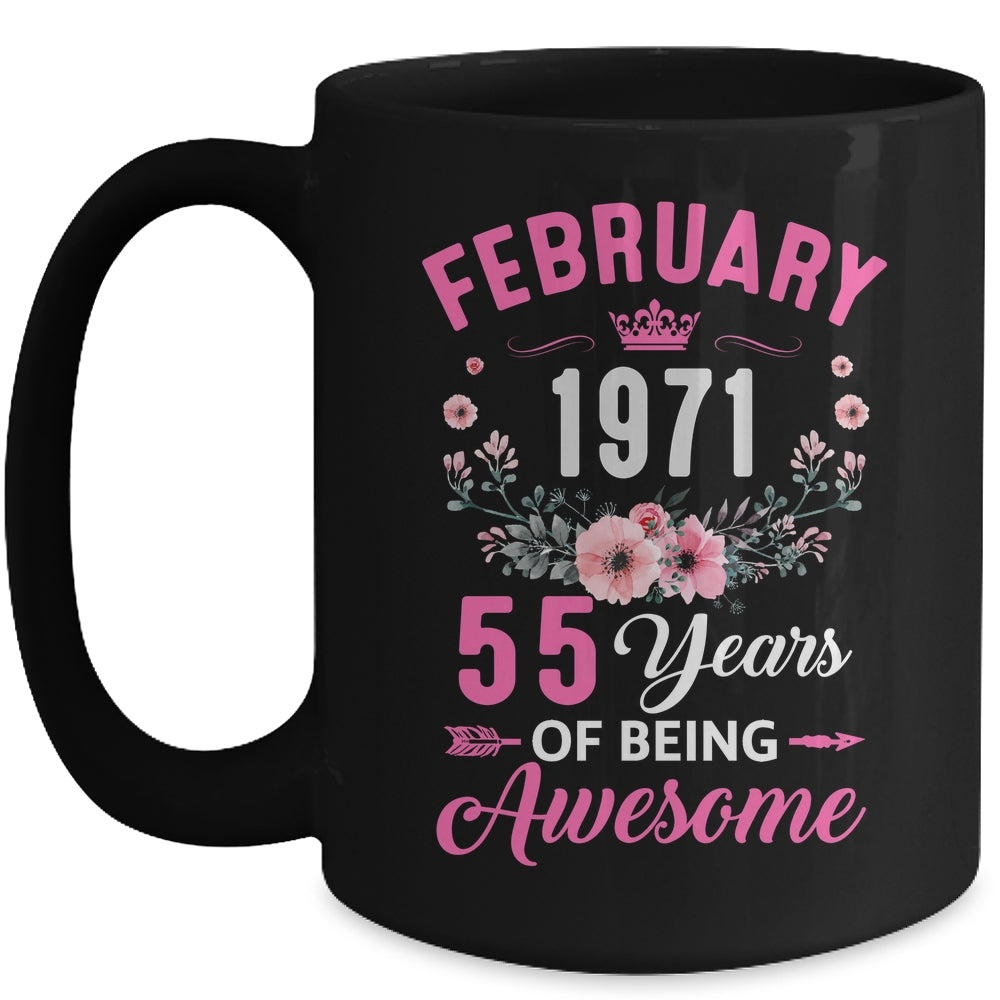 Awesome Since 1971 55 Years Old February 55th Birthday Women Mug | siriusteestore