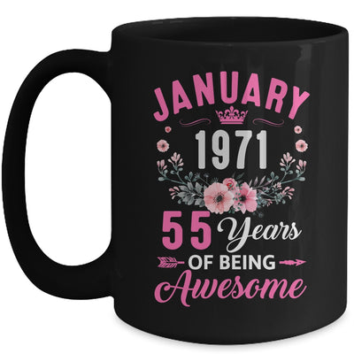 Awesome Since 1971 55 Years Old January 55th Birthday Women Mug | siriusteestore