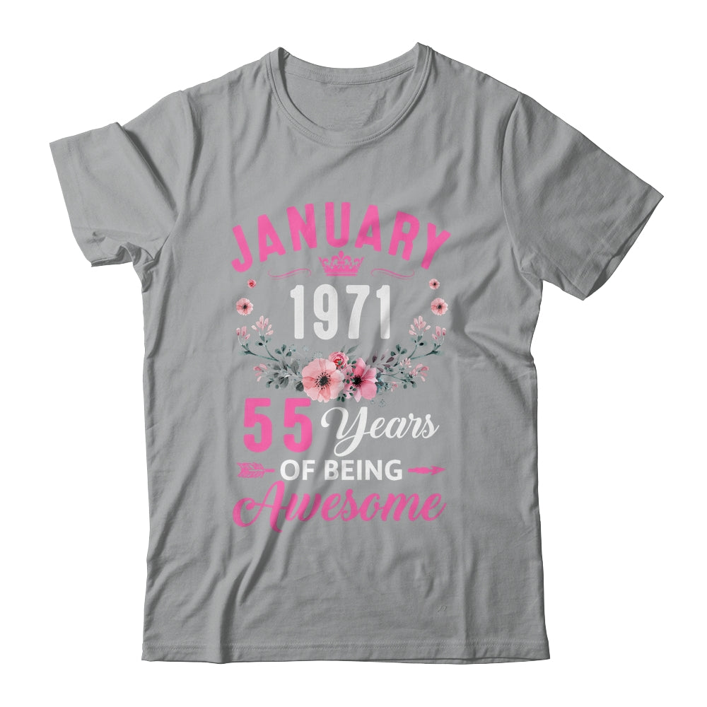Awesome Since 1971 55 Years Old January 55th Birthday Women Shirt & Tank Top | siriusteestore