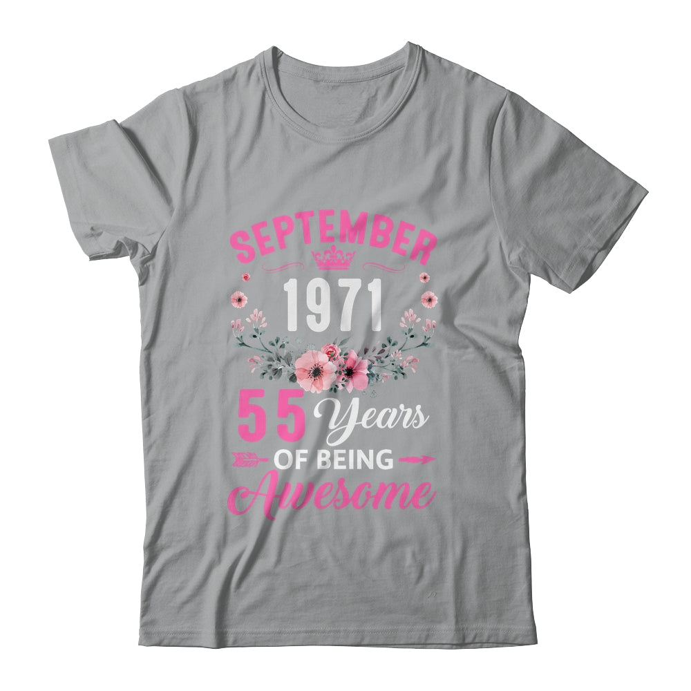 Awesome Since 1971 55 Years Old September 55th Birthday Women Shirt & Tank Top | siriusteestore