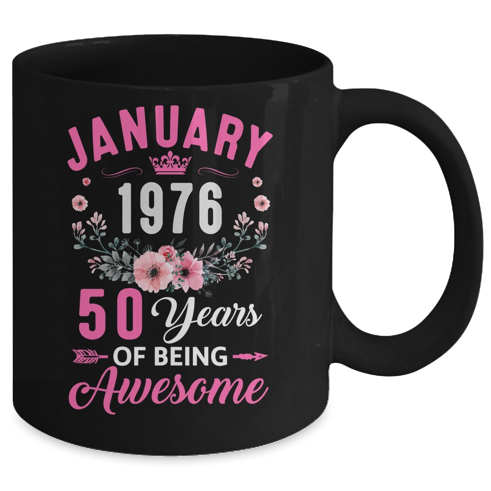 Awesome Since 1976 50 Years Old January 50th Birthday Women Mug | siriusteestore