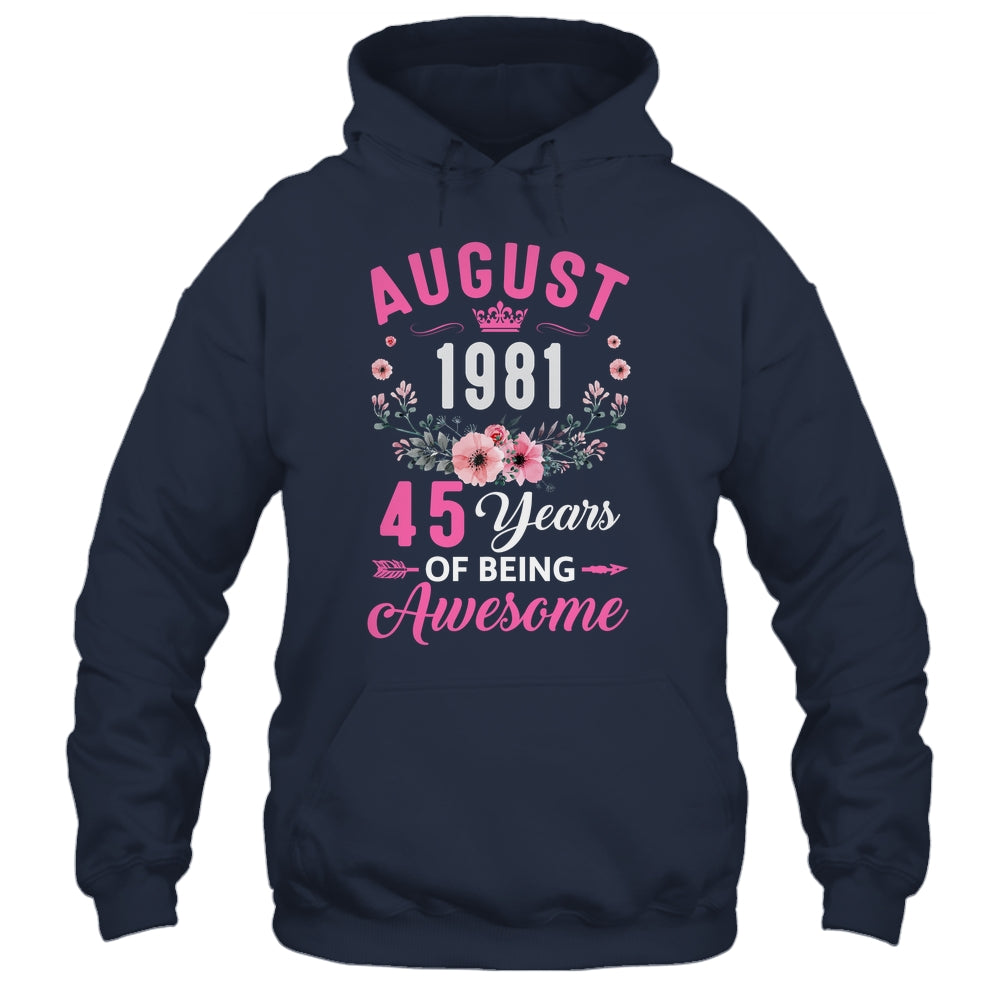 Awesome Since 1981 45 Years Old August 45th Birthday Women Shirt & Tank Top | siriusteestore