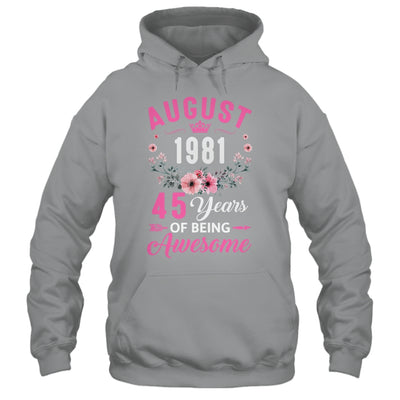 Awesome Since 1981 45 Years Old August 45th Birthday Women Shirt & Tank Top | siriusteestore