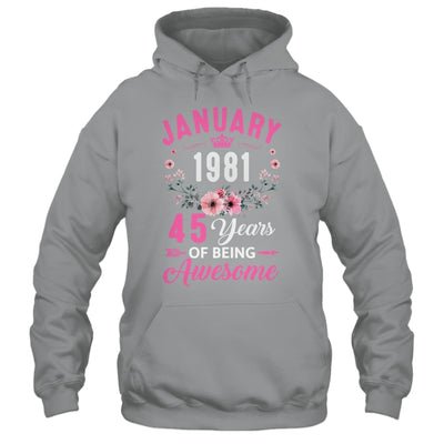 Awesome Since 1981 45 Years Old January 45th Birthday Women Shirt & Tank Top | siriusteestore