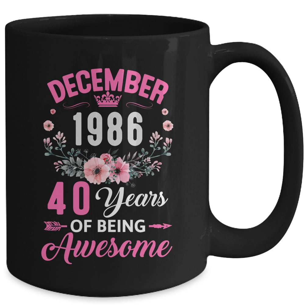 Awesome Since 1986 40 Years Old December 40th Birthday Women Mug | siriusteestore