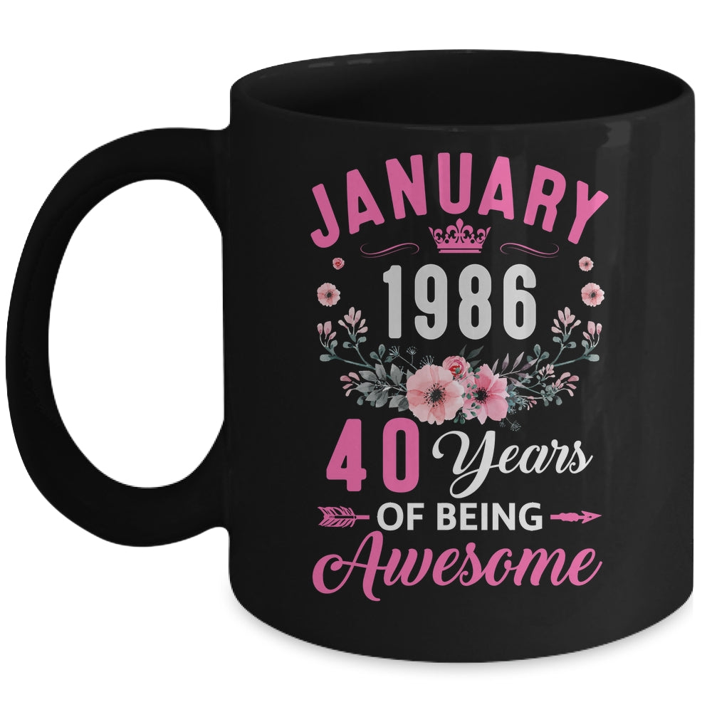 Awesome Since 1986 40 Years Old January 40th Birthday Women Mug | siriusteestore