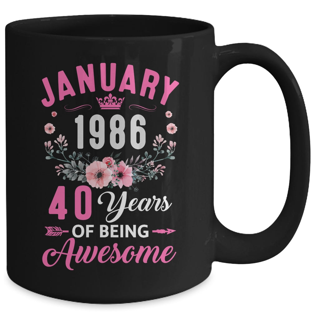 Awesome Since 1986 40 Years Old January 40th Birthday Women Mug | siriusteestore