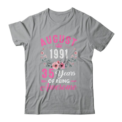 Awesome Since 1991 35 Years Old August 35th Birthday Women Shirt & Tank Top | siriusteestore