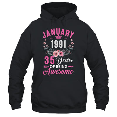 Awesome Since 1991 35 Years Old January 35th Birthday Women Shirt & Tank Top | siriusteestore