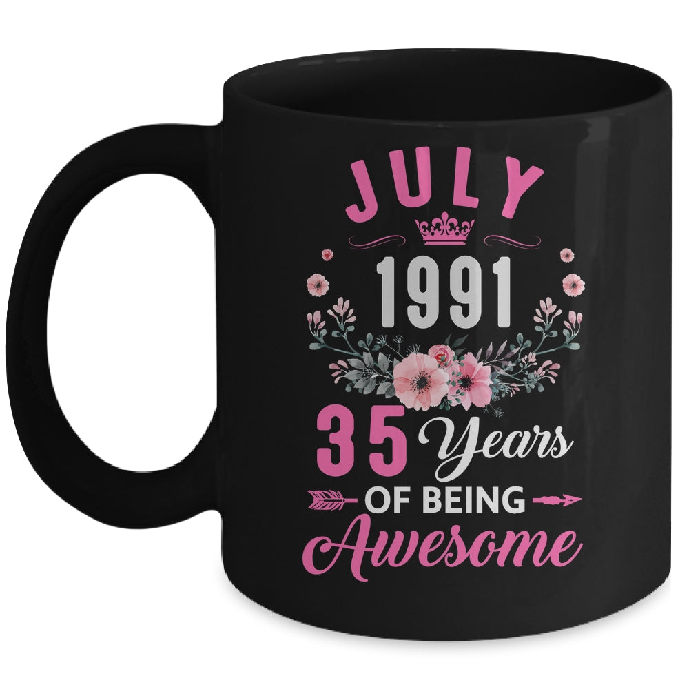 Awesome Since 1991 35 Years Old July 35th Birthday Women Mug | siriusteestore