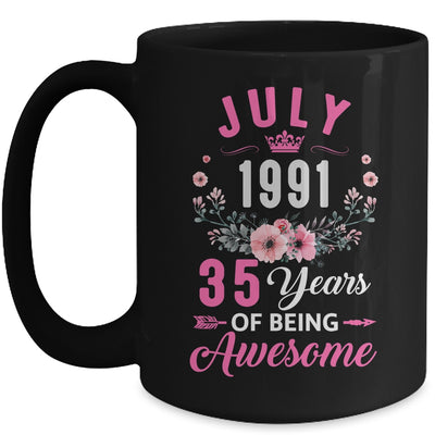 Awesome Since 1991 35 Years Old July 35th Birthday Women Mug | siriusteestore