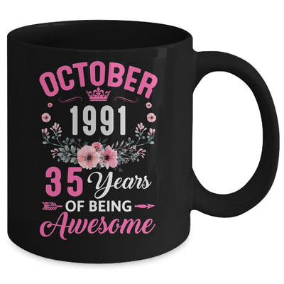 Awesome Since 1991 35 Years Old October 35th Birthday Women Mug | siriusteestore