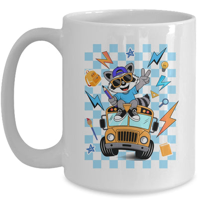 Back To School 1st First Day Of School Raccoon Boy Kids Mug | siriusteestore
