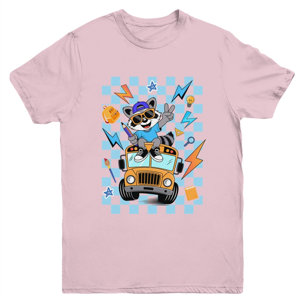Back To School 1st First Day Of School Raccoon Boy Kids Youth Shirt | siriusteestore