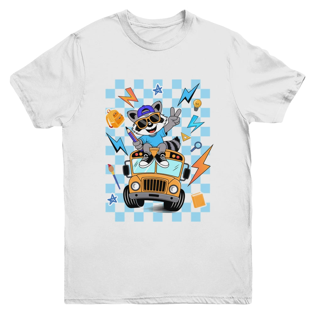 Back To School 1st First Day Of School Raccoon Boy Kids Youth Shirt | siriusteestore