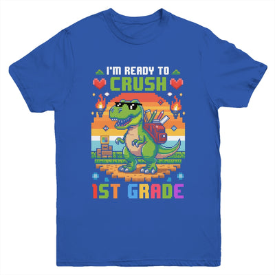 Back To School 1st Grade Boys I'm Ready To Crush Dinosaur Youth Shirt | siriusteestore
