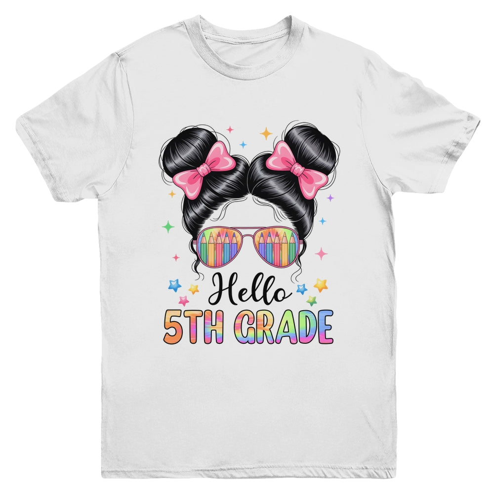 Back To School Coquette Bow Teacher Hello Fifth Grade Girls Youth Shirt | siriusteestore