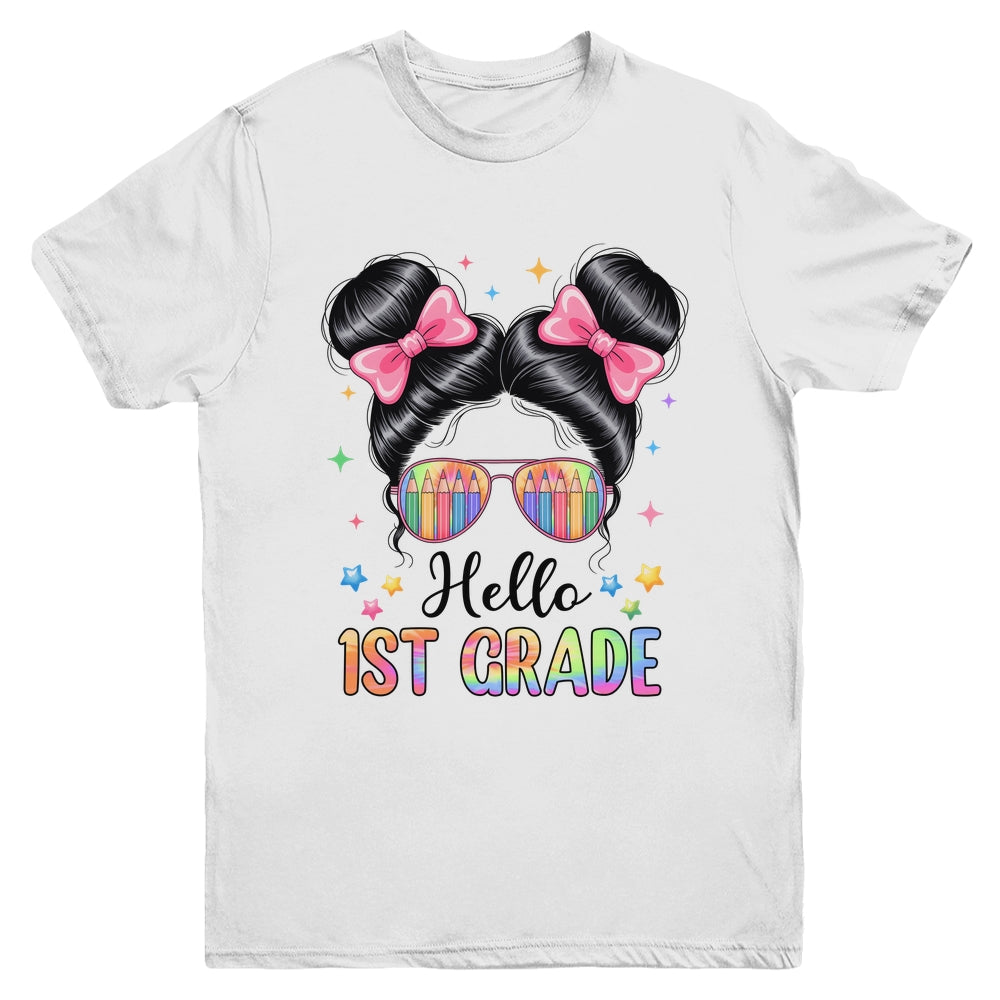 Back To School Coquette Bow Teacher Hello First Grade Girls Youth Shirt | siriusteestore